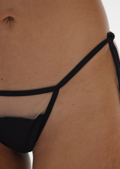 BIKINI BLACK SHEER ROMBO*