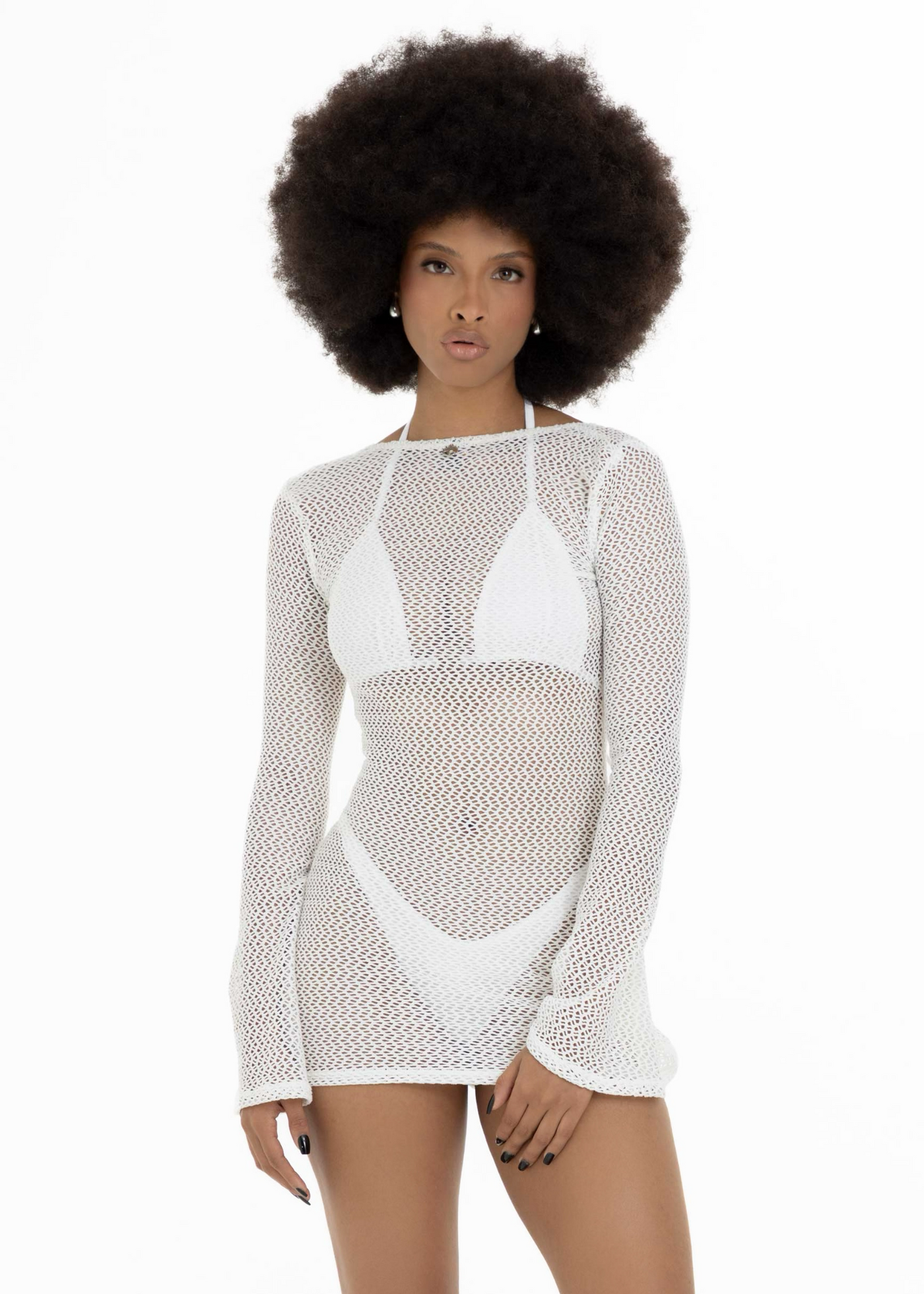 VESTIDO HOLE TEJIDO PERLA