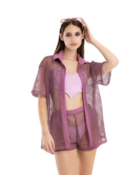 CAMISA PURPLE MESH