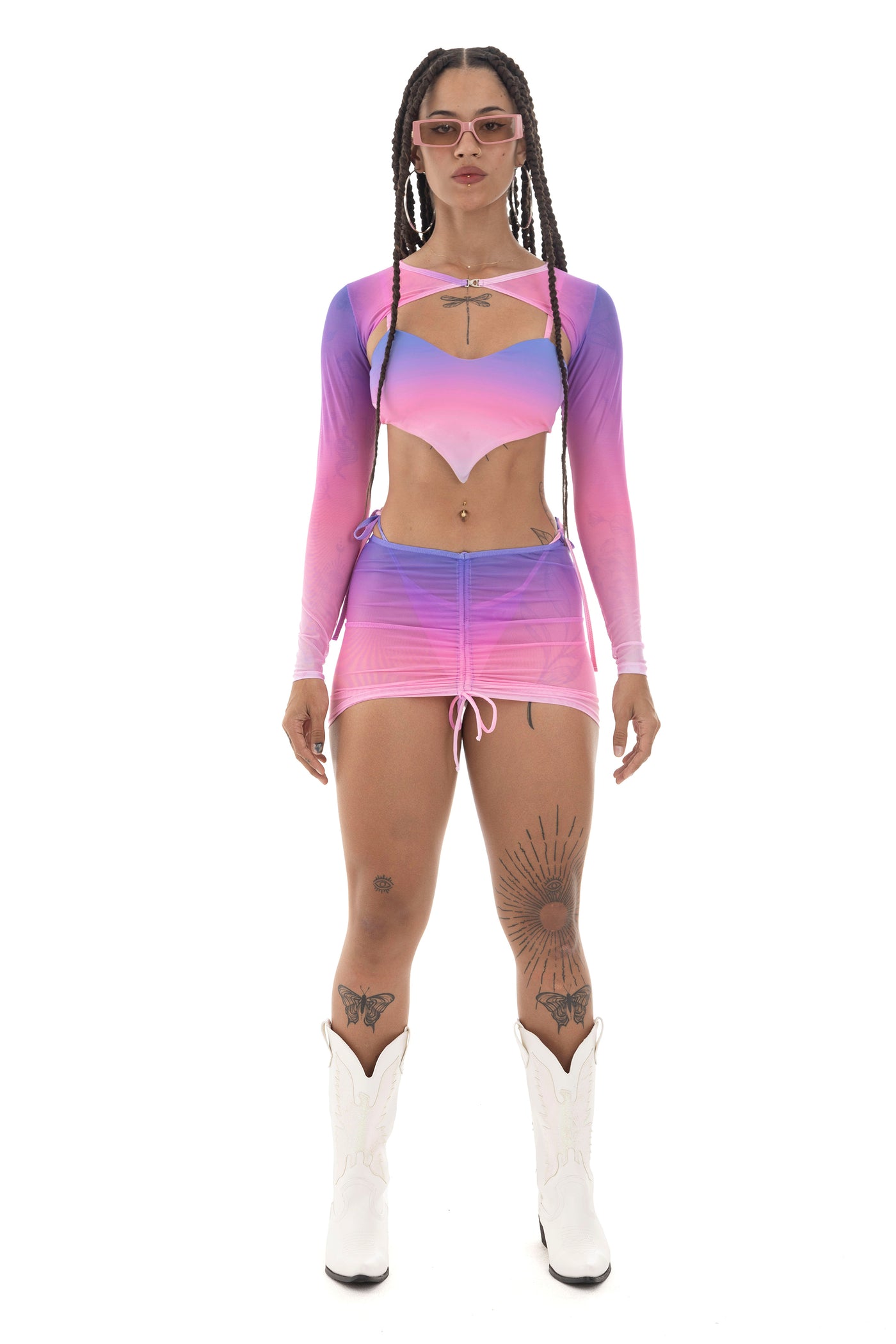 BIKINI CORAZON GRADIENT PINK SET