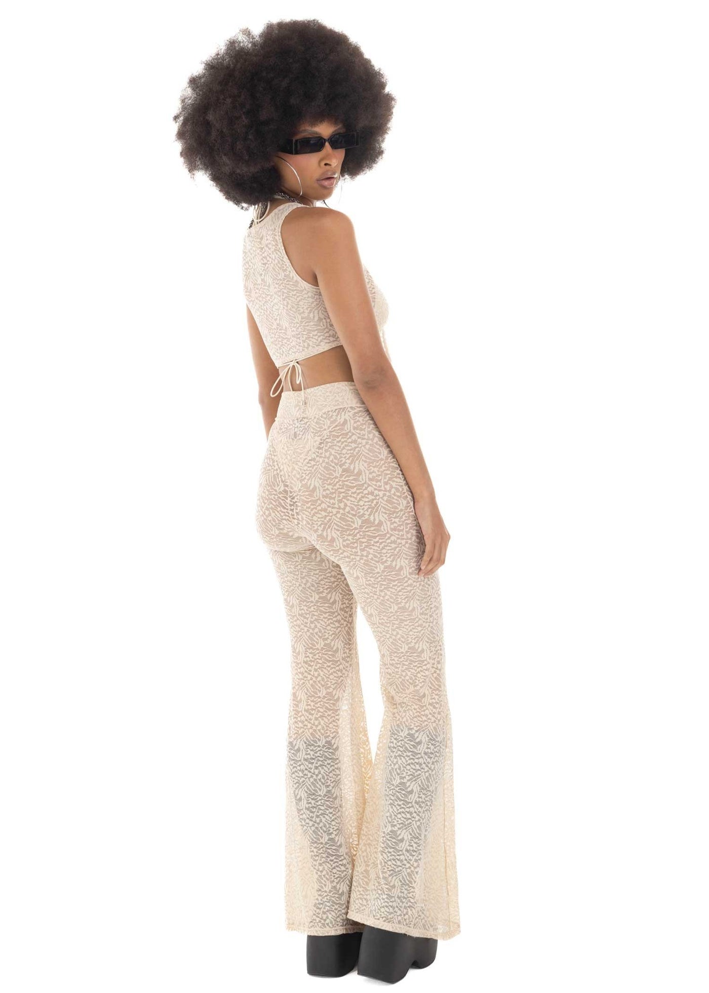 LACE BONE PANTS SET