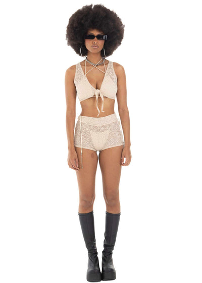 LACE BONE SHORT SET