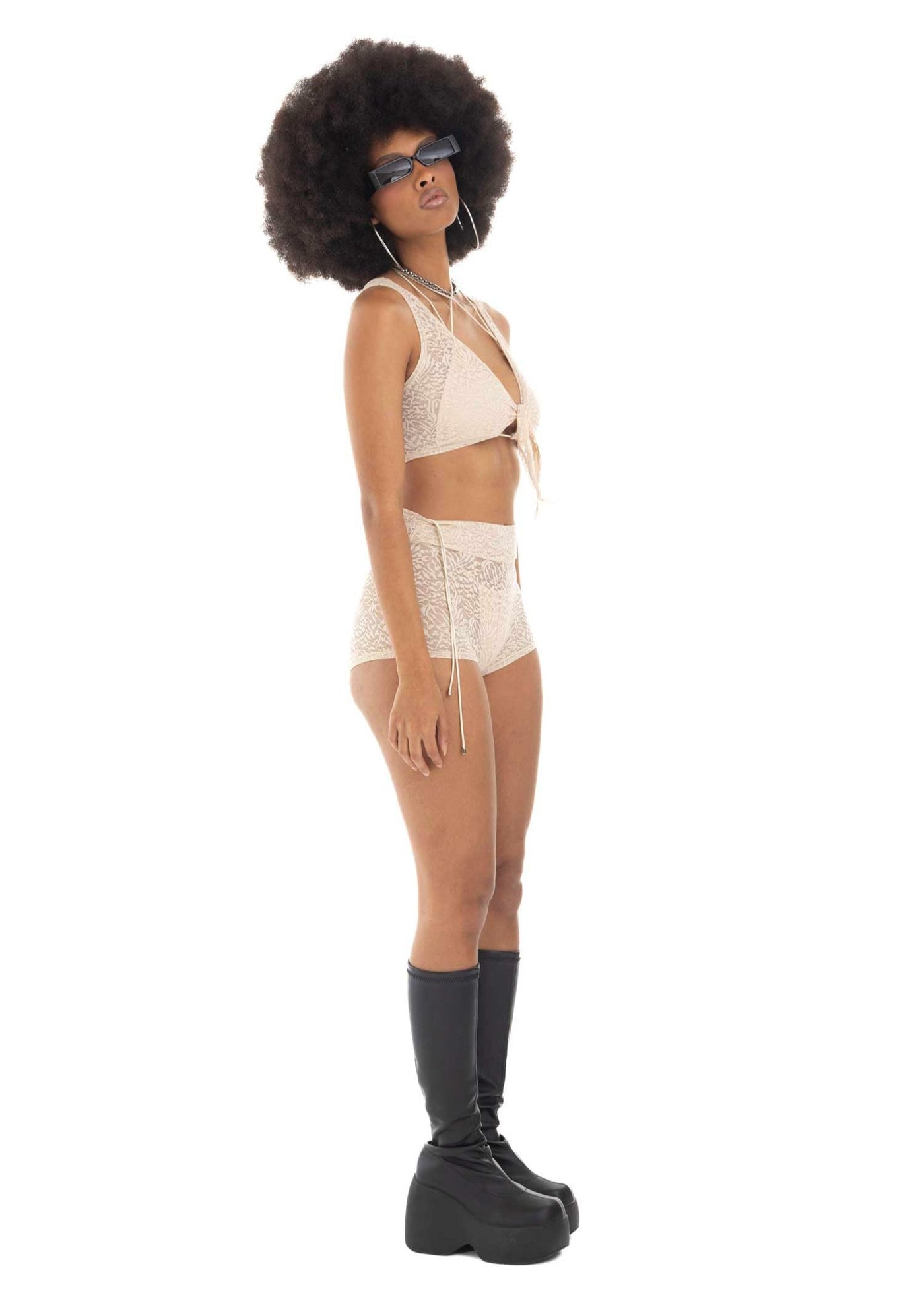 LACE BONE SHORT SET