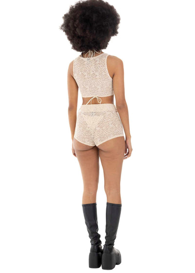 LACE BONE SHORT SET