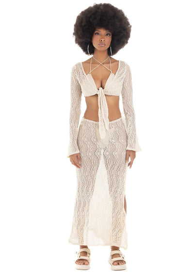 SET CROCHET BONE MAXI