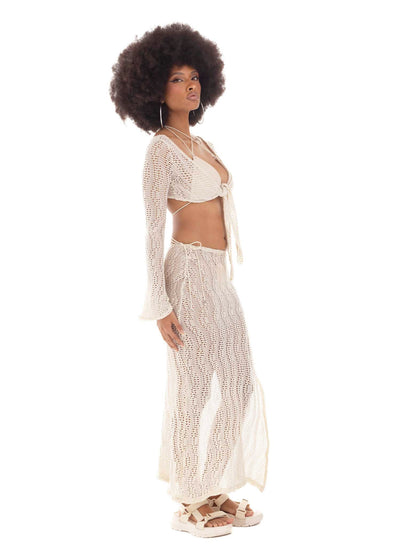 SET CROCHET BONE MAXI